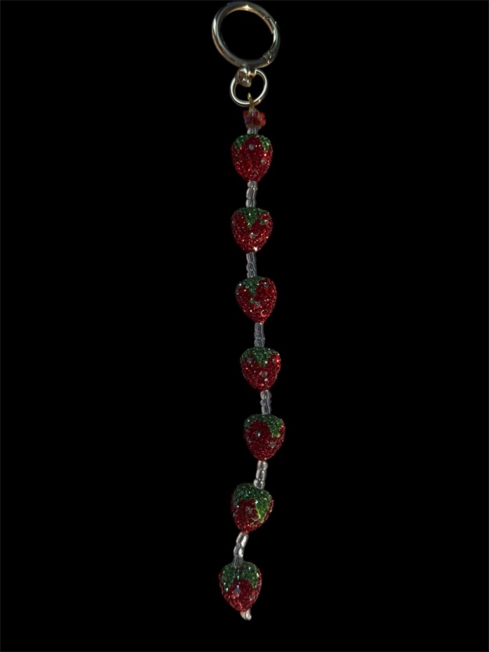 Strawberry purse Charm Keychain  - Red rhinestone